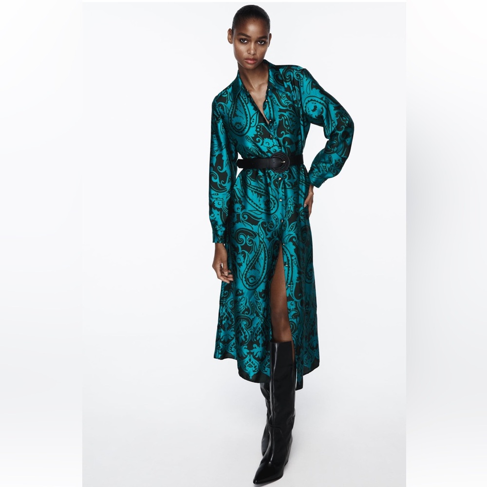 Belted Rich Print Dress